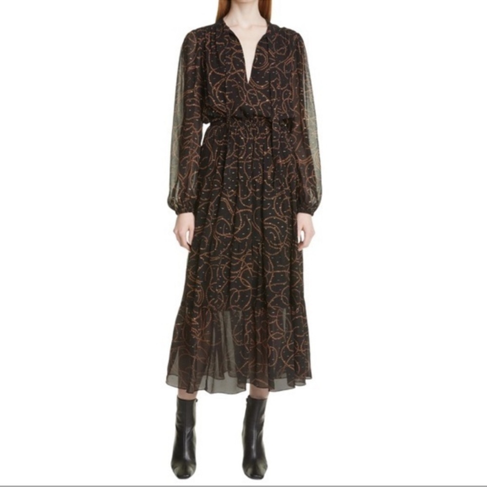 A.L.C. Marlowe Long Sleeve Silk Blend Dress alc